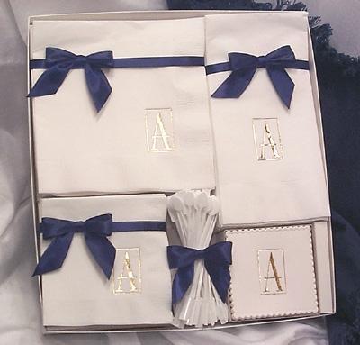 Choice of Monogram Initial Napkin Gift Set